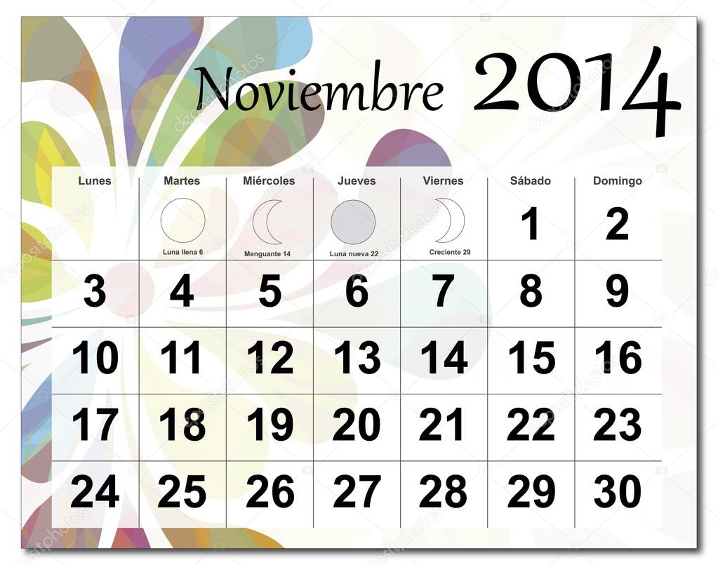 November 2014 calendar Stock Vector by ©Lutya 30487461