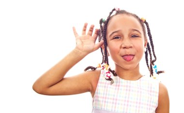 Mutlu küçük bir kızın portresi