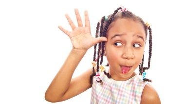 Mutlu küçük bir kızın portresi