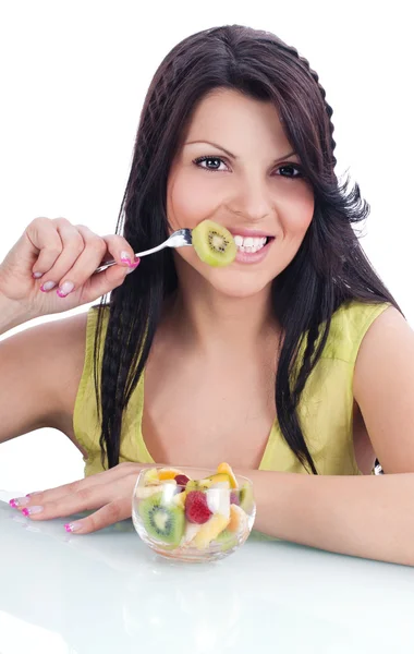 Vrouw met fruit — Stockfoto