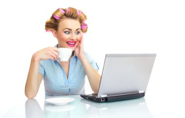 Funny woman in a business clipart