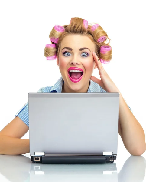 Funny woman in a business — Stock Photo, Image