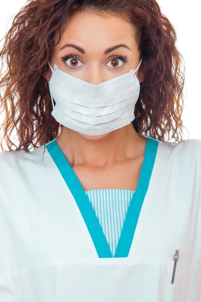 Медсестра в защитной маске — стоковое фото