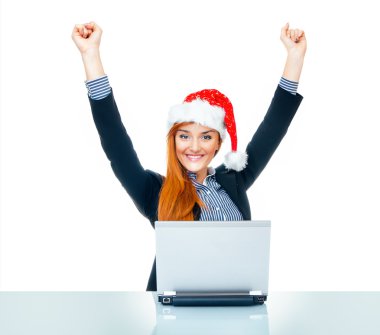 Christmas business woman clipart