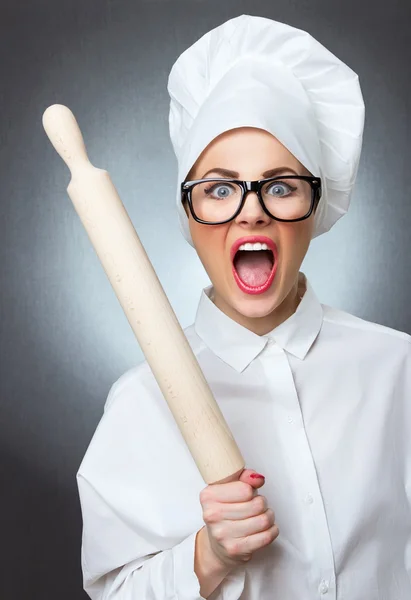 Mujer cocinera, jefa — Foto de Stock