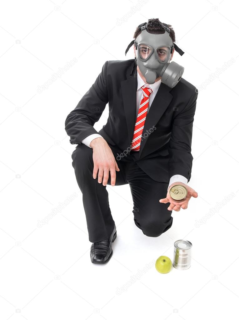 Man with gas mask