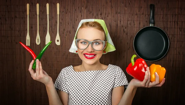 Mulher cozinheiro — Fotografia de Stock