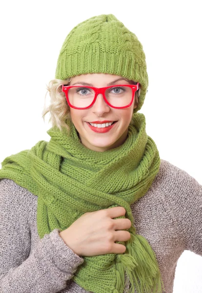 Frau trägt Winterkleidung — Stockfoto