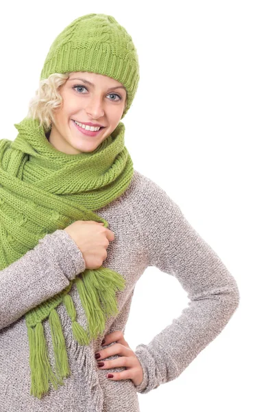 Kvinnan bär vinterkläder — Stockfoto
