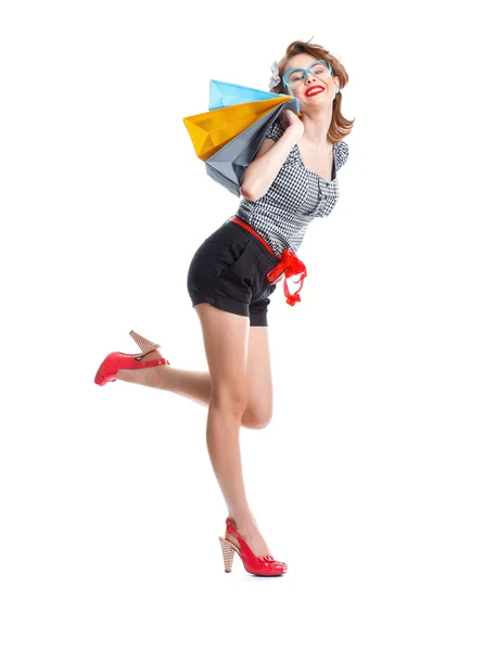 Woman on white background — Stock Photo, Image