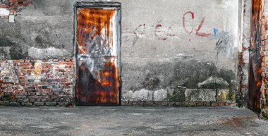 Old cracked or grungy room clipart