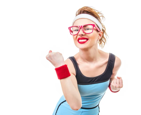 Funny sports woman — Stock Photo, Image