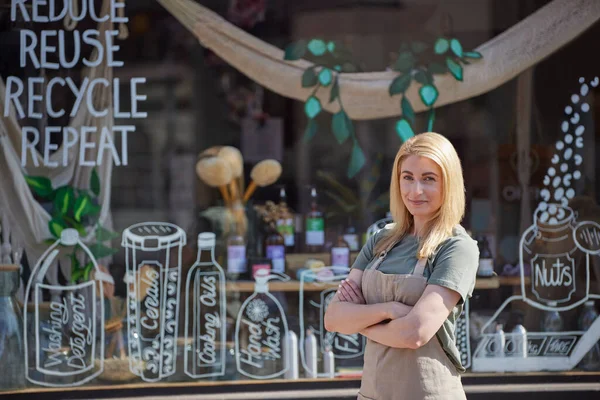 Portrait Of Female Small Business Owner Running Sustainable Zero Waste Plastic Free Store