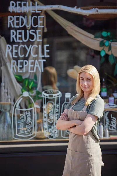 Portrait Of Female Small Business Owner Running Sustainable Zero Waste Plastic Free Store