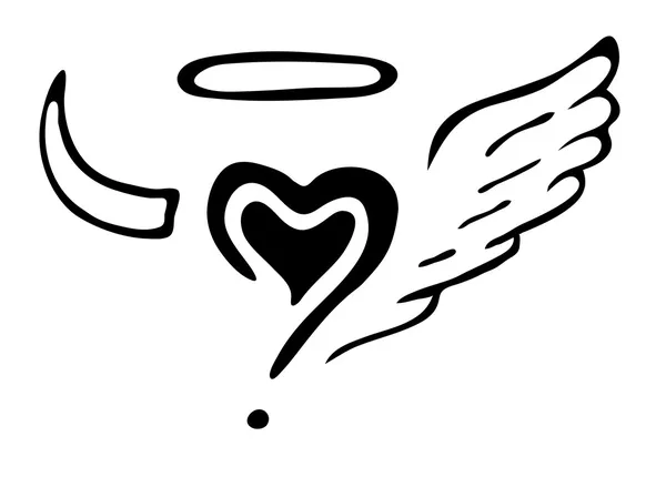 Coeur ange diable — Image vectorielle