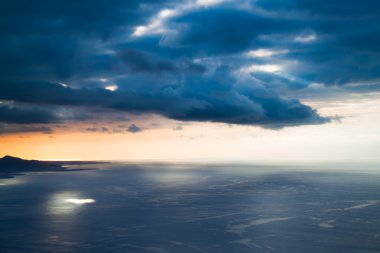 lanzarote Adası, İspanya'dan sahil peyzaj.