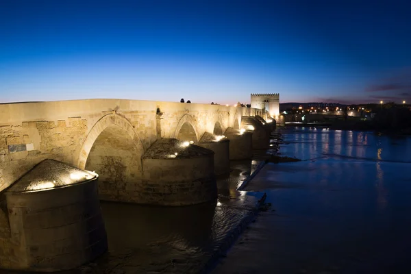 コルドバからローマ橋の夜景 — ストック写真