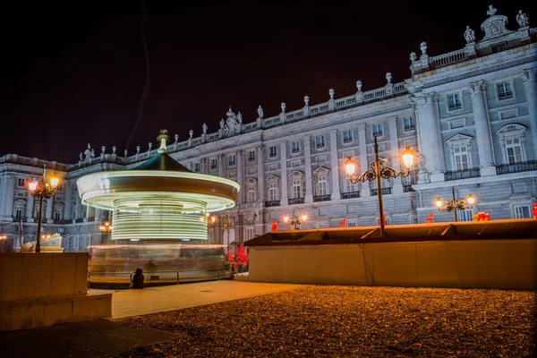 Royal Palace from Madrid with carousel — Stock Photo, Image