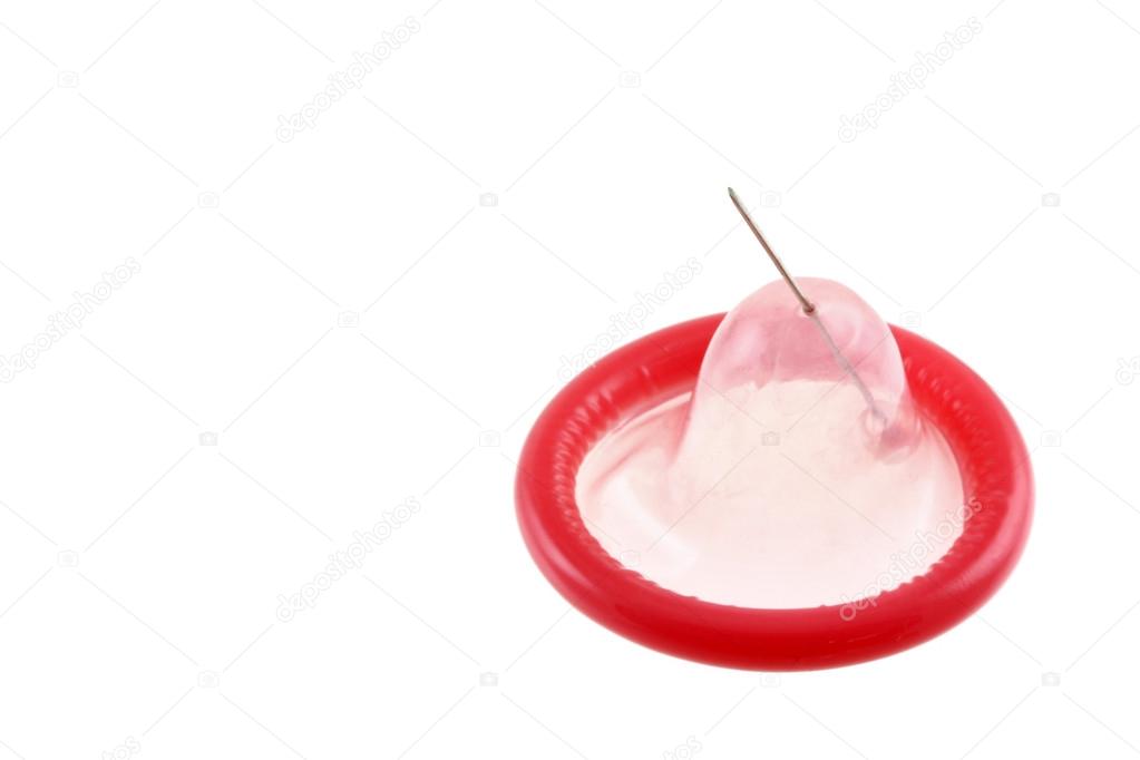 Condom with a pin hole
