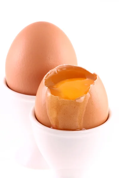 Fresh Chicken egg with york — Stock Photo, Image