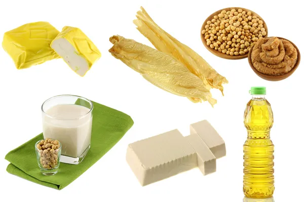 Different Soybean (Soya beans) Products — Stock Photo, Image