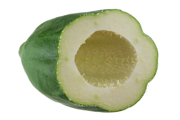 Свежевырезанная зеленая папайя с папайном — стоковое фото
