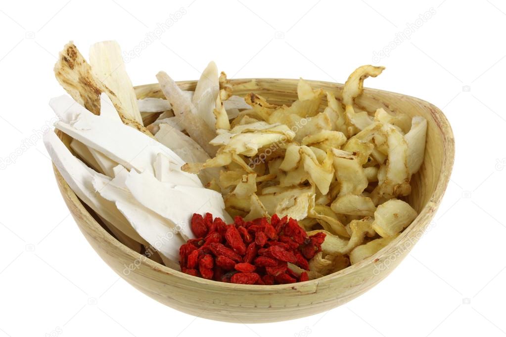 A bowl of Dried Chinese herb