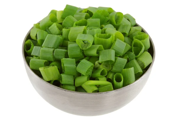 Bowls of Chopped Spring Onion — Stock Photo, Image