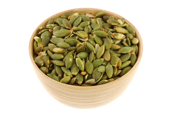 A bowl of Roasted and Salted Pumpkin seeds — Stock Photo, Image