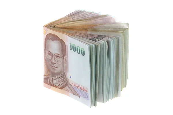 Thai money : a set of folded 1000 banknotes — Stock Photo, Image