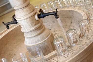 Free Drinking Mineral Water from an Antique tap clipart
