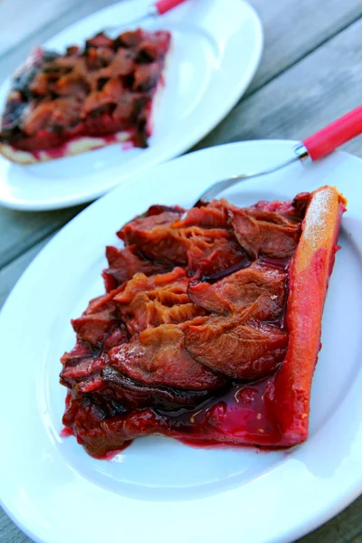 Sweet and Sour Bavarian Plum Cake — Stock Photo, Image