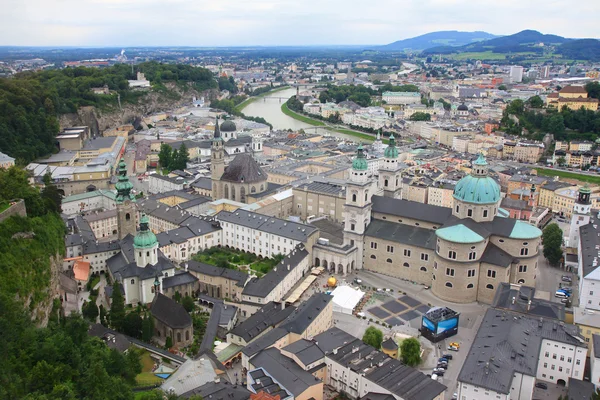 Salzach River and the City of Salzburg — Stock Photo, Image