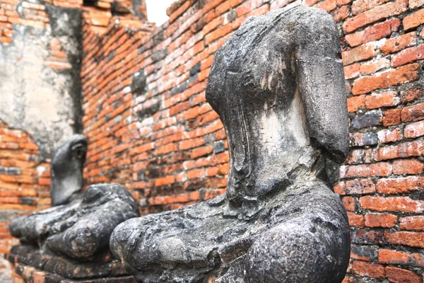 Fejetlen Buddha képek, Ayutthaya, Thaiföld — Stock Fotó