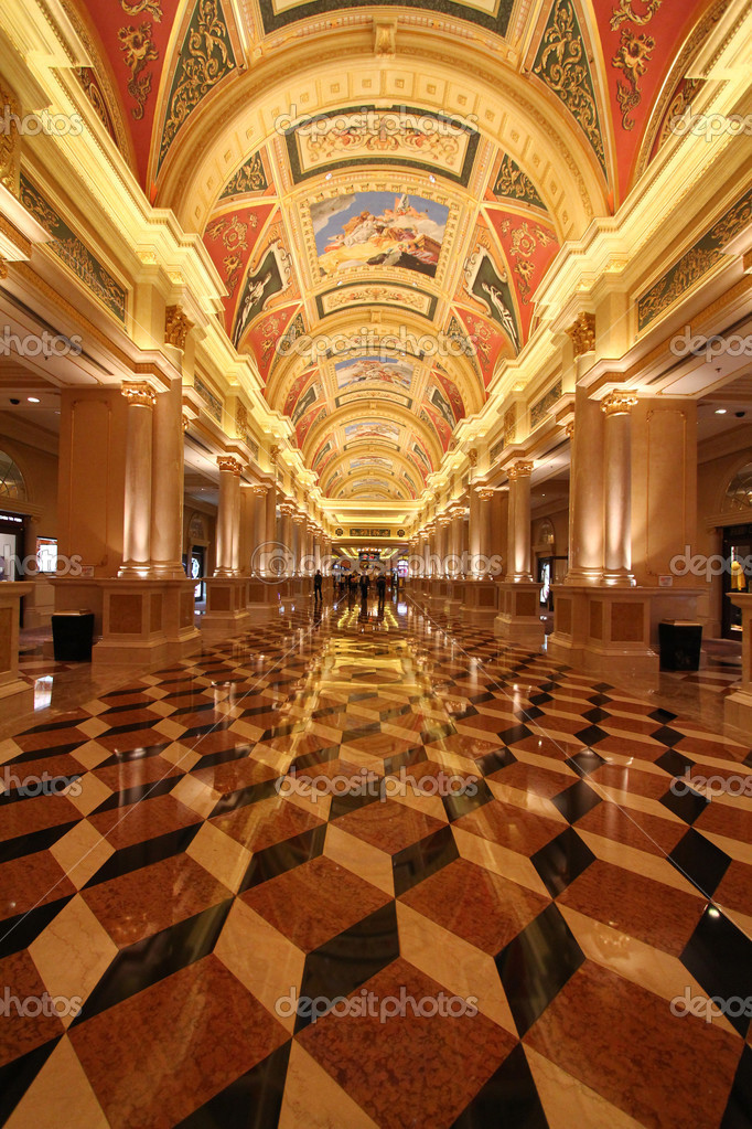 Beautiful Painting On The Ceiling At The Venetian Hotel