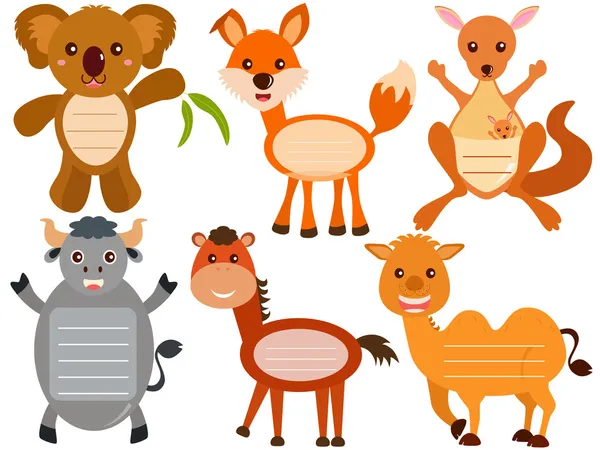 Conjunto de iconos animales lindos — Vector de stock