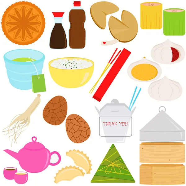 Comida y cultura chinas — Vector de stock