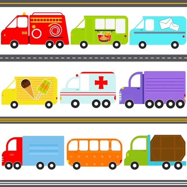 面包车、 卡车车辆、 货物运输 — 图库矢量图片