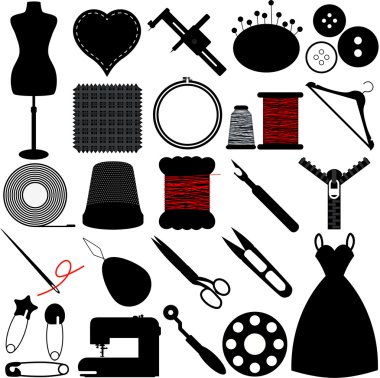 Sewing Tools and Handicraft accessories clipart