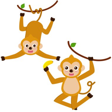 Hayvan vektör simgeler: Asılı maymun