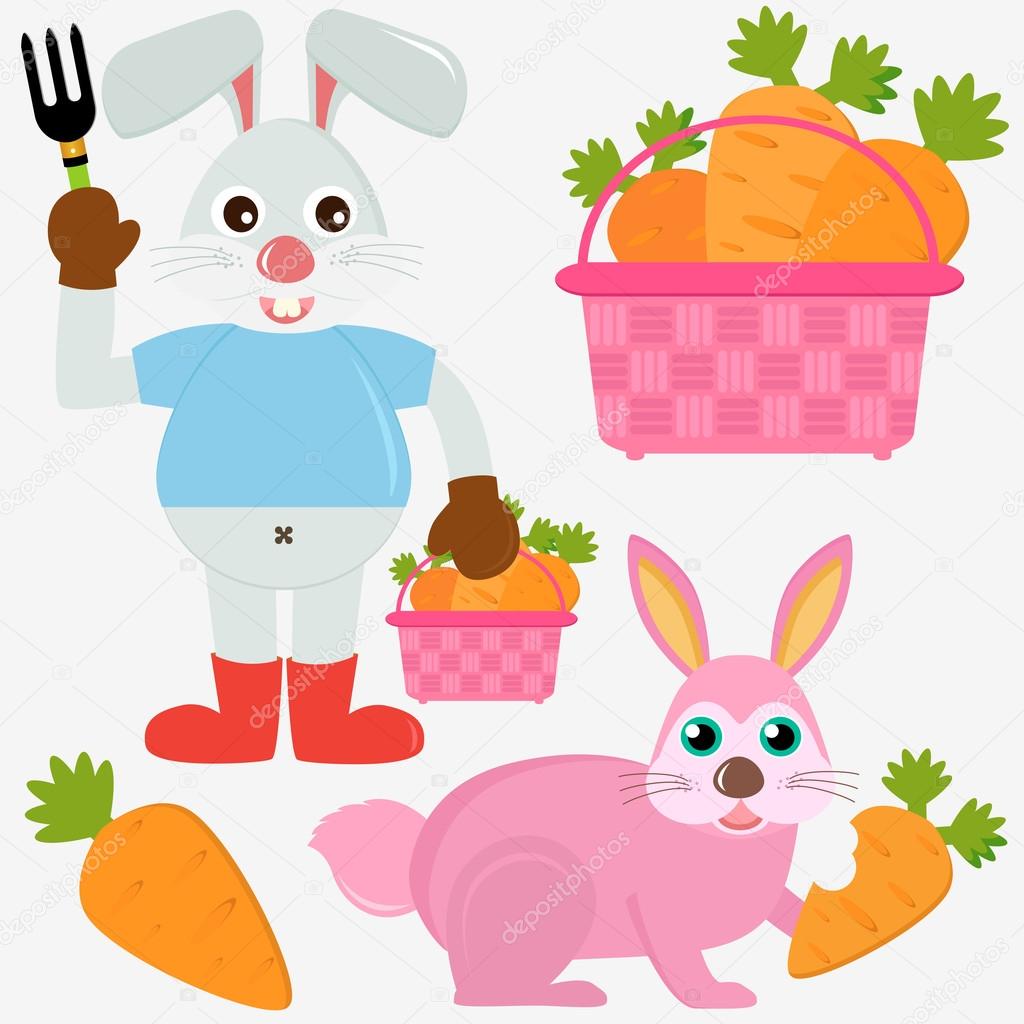 Rabbit Bunny with Carrots