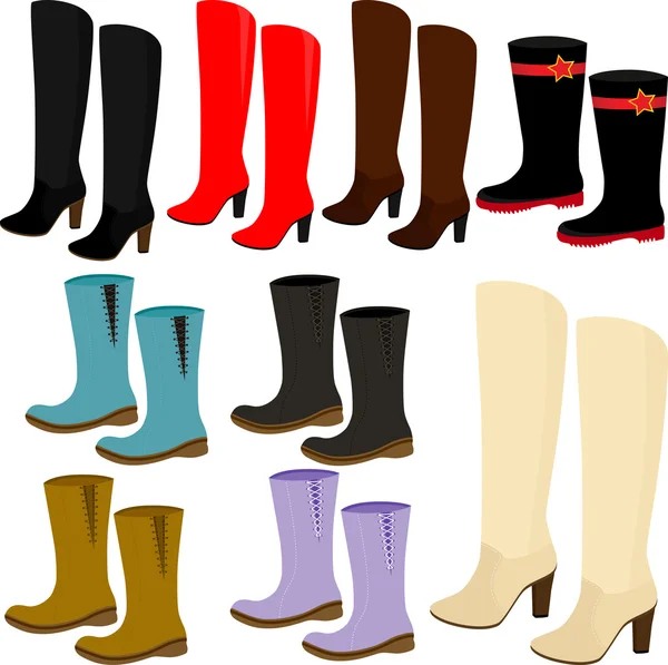 Eine Reihe von Vektorsymbolen: boots — Stockvektor