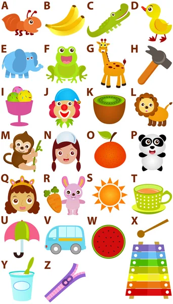 Alphabet A to Z - Dictionary for Kids — Stock Vector