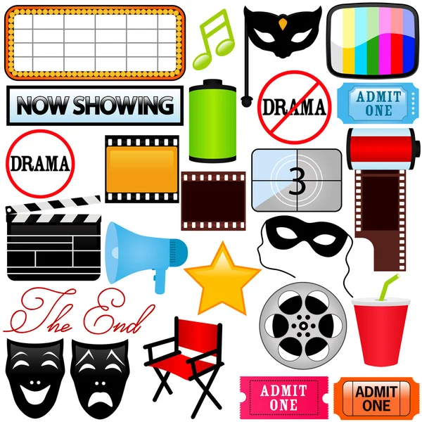 Drama, Entretenimiento, Películas, Películas — Vector de stock