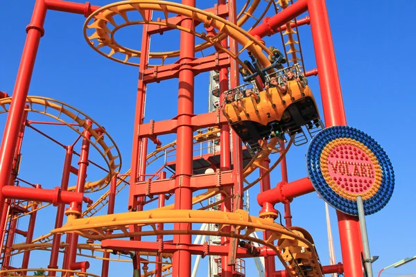 Volare, the flying coaster at the Wiener Prater Amusement Park in Vienna — стоковое фото