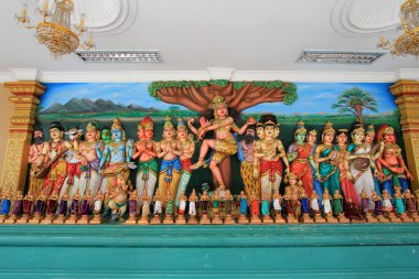 Hindu Gods at Sri Mahamariamman Indian Temple clipart