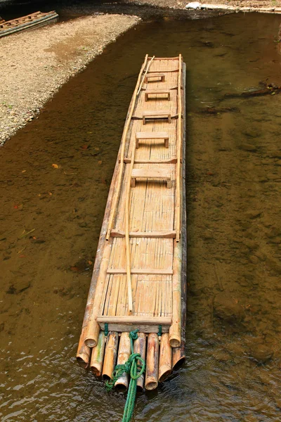 Hand-made bamboo raft — Stock Photo, Image