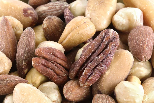 Closeup Mix of Roasted and Salted Nuts — Stock Photo, Image