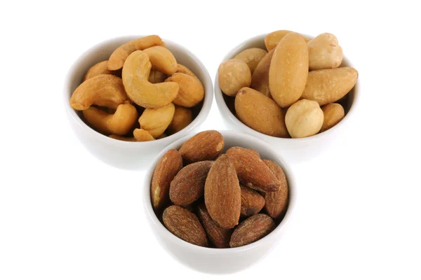 Closeup Mix of Roasted and Salted Nuts — Stock Photo, Image