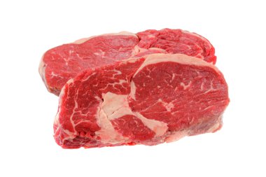 Fresh Sirloin steak, isolated on a white clipart